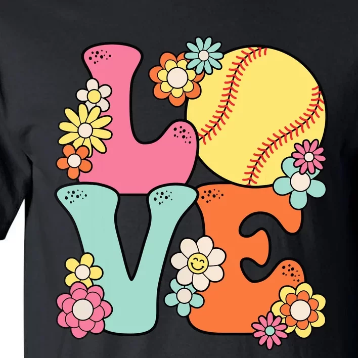 Softball Love Cute Softball Lover Women Teens Girl Tall T-Shirt