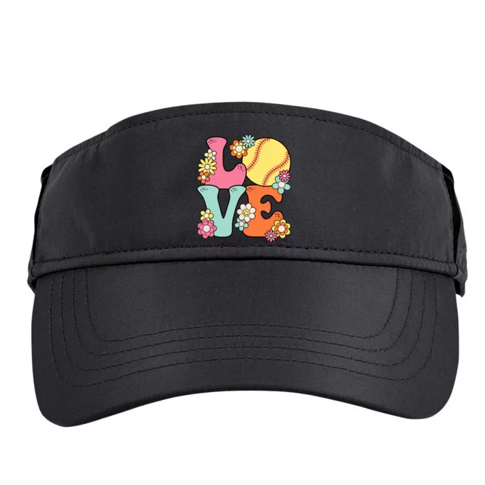 Softball Love Cute Softball Lover Women Teens Girl Adult Drive Performance Visor