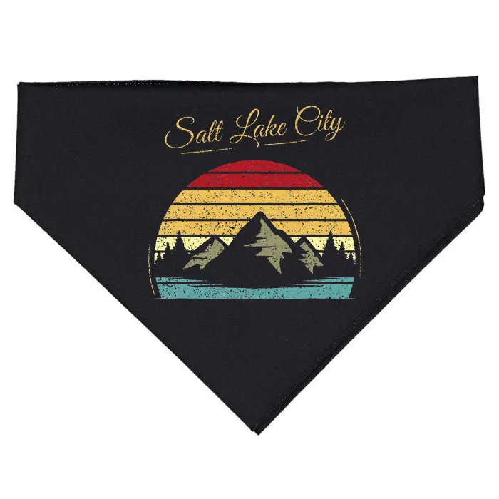 Salt Lake City Utah Vintage Hiking Outdoors Nature Woods USA-Made Doggie Bandana