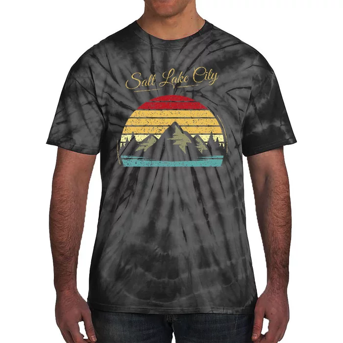 Salt Lake City Utah Vintage Hiking Outdoors Nature Woods Tie-Dye T-Shirt