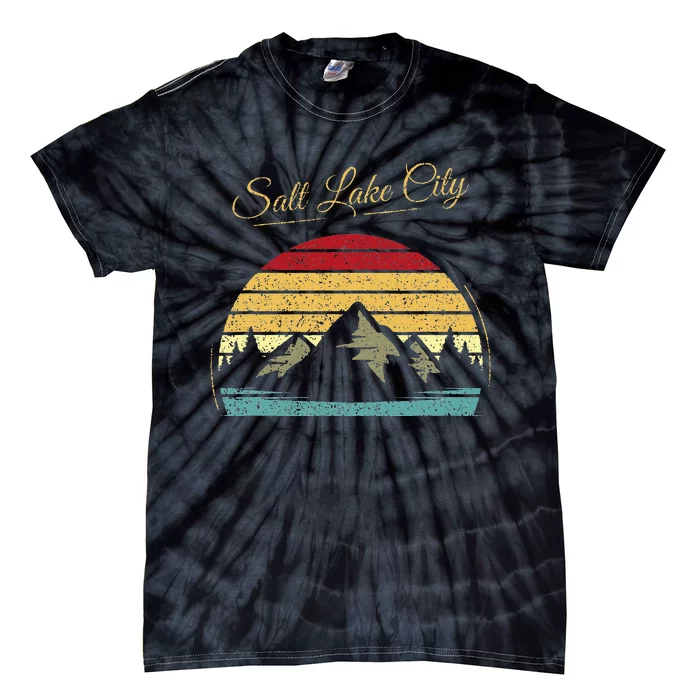 Salt Lake City Utah Vintage Hiking Outdoors Nature Woods Tie-Dye T-Shirt