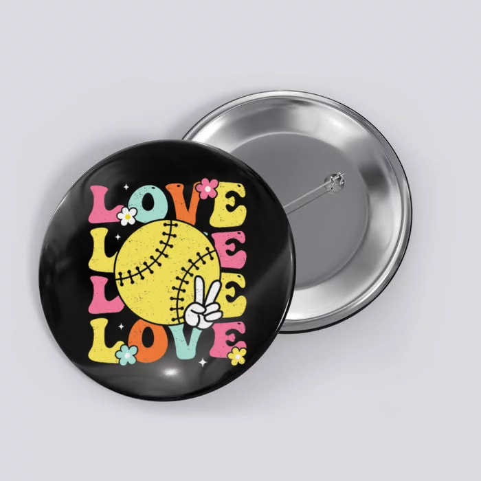 Softball Love Cute Softball Button