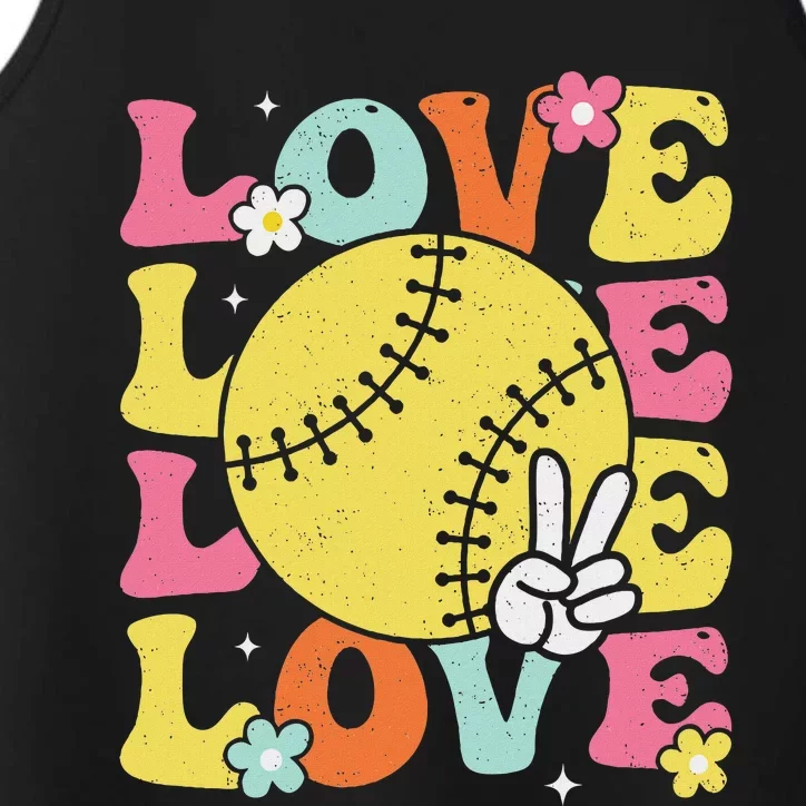 Softball Love Cute Softball Performance Tank