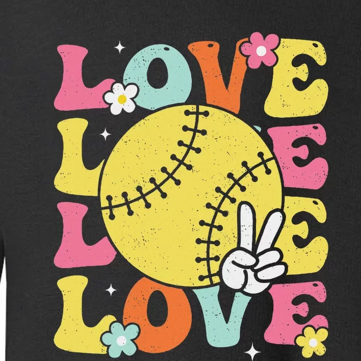 Softball Love Cute Softball Toddler Sweatshirt