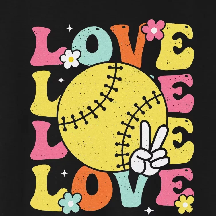 Softball Love Cute Softball Women's Crop Top Tee