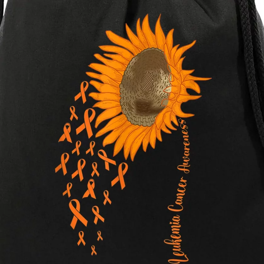 Sunflower Leukemia Cancer Awareness Drawstring Bag