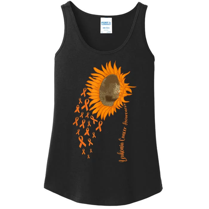 Sunflower Leukemia Cancer Awareness Ladies Essential Tank