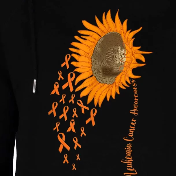 Sunflower Leukemia Cancer Awareness Womens Funnel Neck Pullover Hood