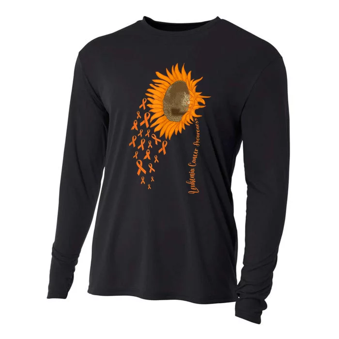 Sunflower Leukemia Cancer Awareness Cooling Performance Long Sleeve Crew