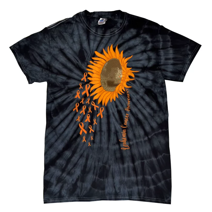 Sunflower Leukemia Cancer Awareness Tie-Dye T-Shirt