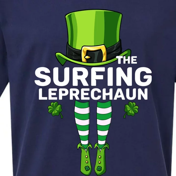 Surfing Leprechaun Costume Gift Meaningful Gift Matching Family Funny Gift Sueded Cloud Jersey T-Shirt