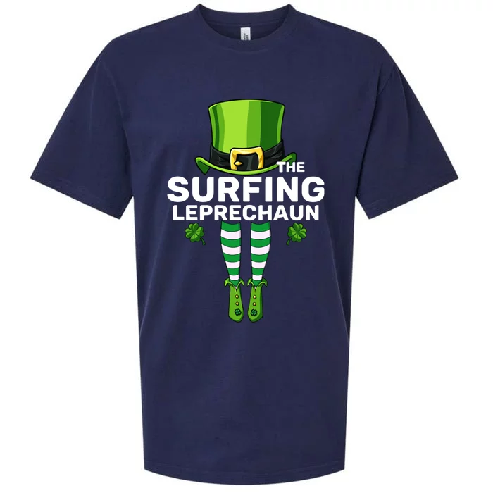 Surfing Leprechaun Costume Gift Meaningful Gift Matching Family Funny Gift Sueded Cloud Jersey T-Shirt