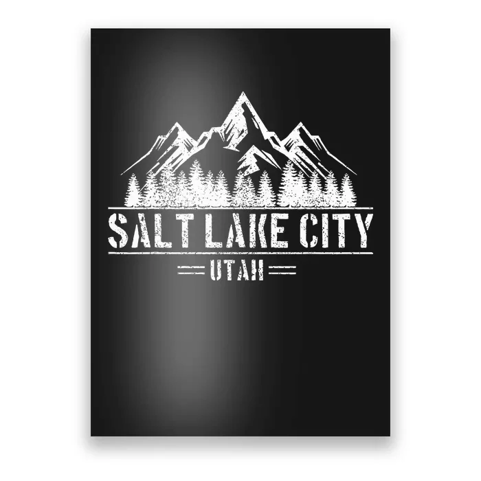 Salt Lake City Utah Mountains Nature Souvenir Poster