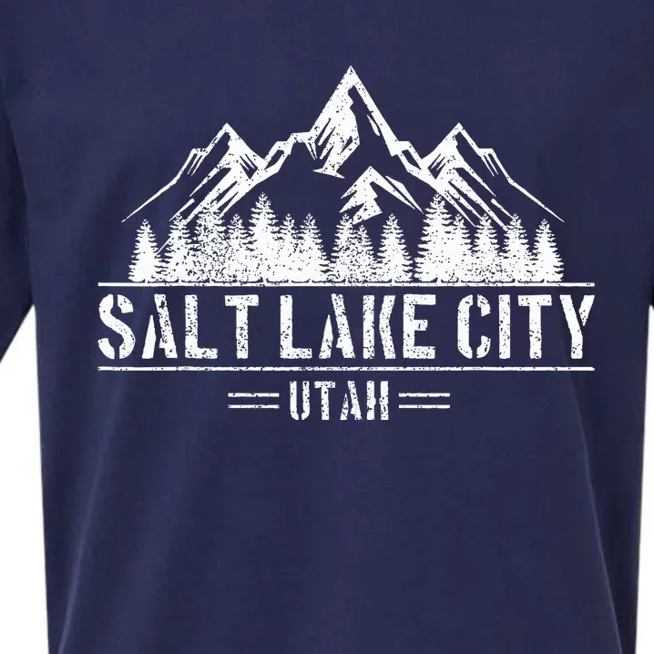 Salt Lake City Utah Mountains Nature Souvenir Sueded Cloud Jersey T-Shirt