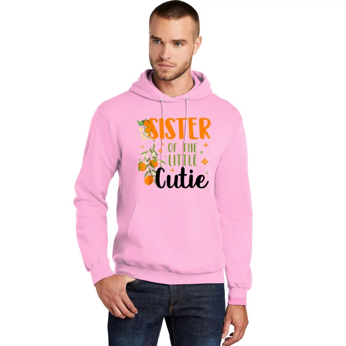 Sister Little Cutie Baby Shower Orange 1st Birthday Party Hoodie