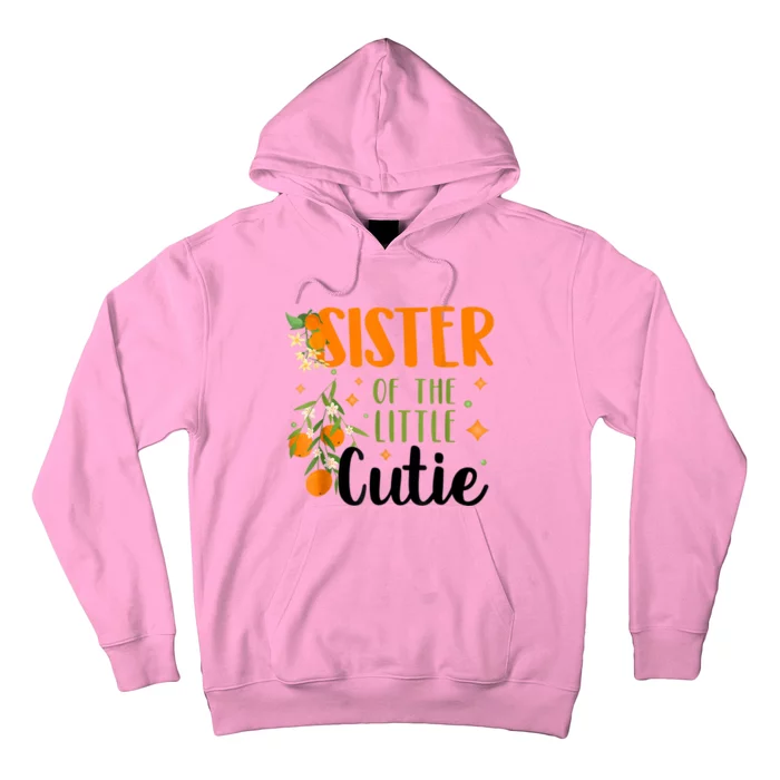 Sister Little Cutie Baby Shower Orange 1st Birthday Party Hoodie