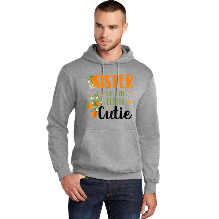 Sister Little Cutie Baby Shower Orange 1st Birthday Party Tall Hoodie