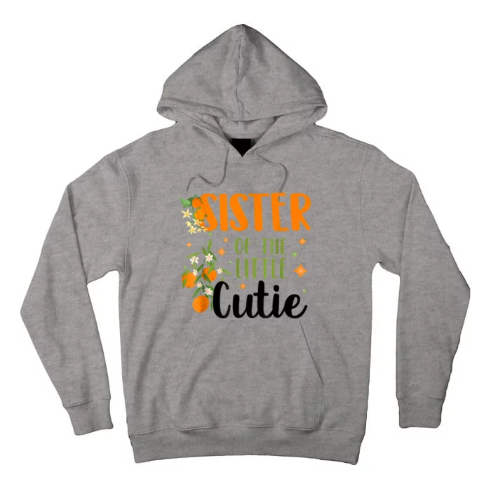 Sister Little Cutie Baby Shower Orange 1st Birthday Party Tall Hoodie