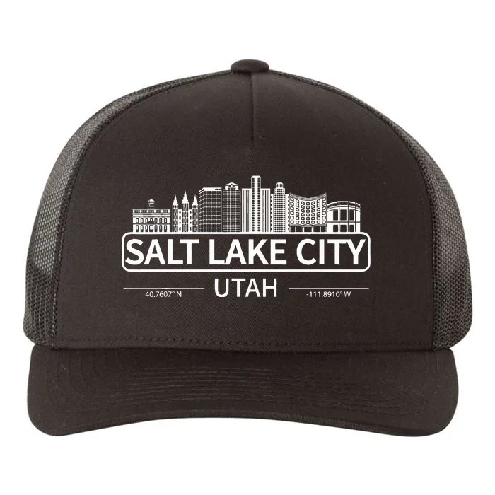 Salt Lake City Utah Skyline Travel To Salt Lake City Yupoong Adult 5-Panel Trucker Hat