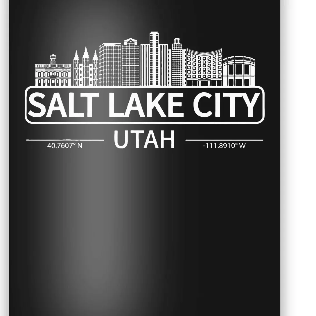 Salt Lake City Utah Skyline Travel To Salt Lake City Poster