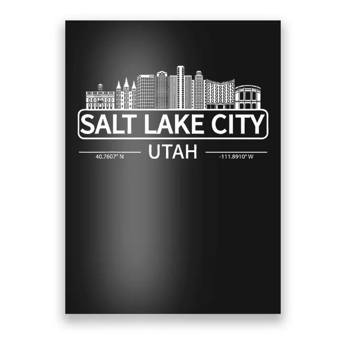 Salt Lake City Utah Skyline Travel To Salt Lake City Poster