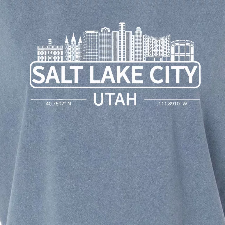 Salt Lake City Utah Skyline Travel To Salt Lake City Garment-Dyed Women's Muscle Tee