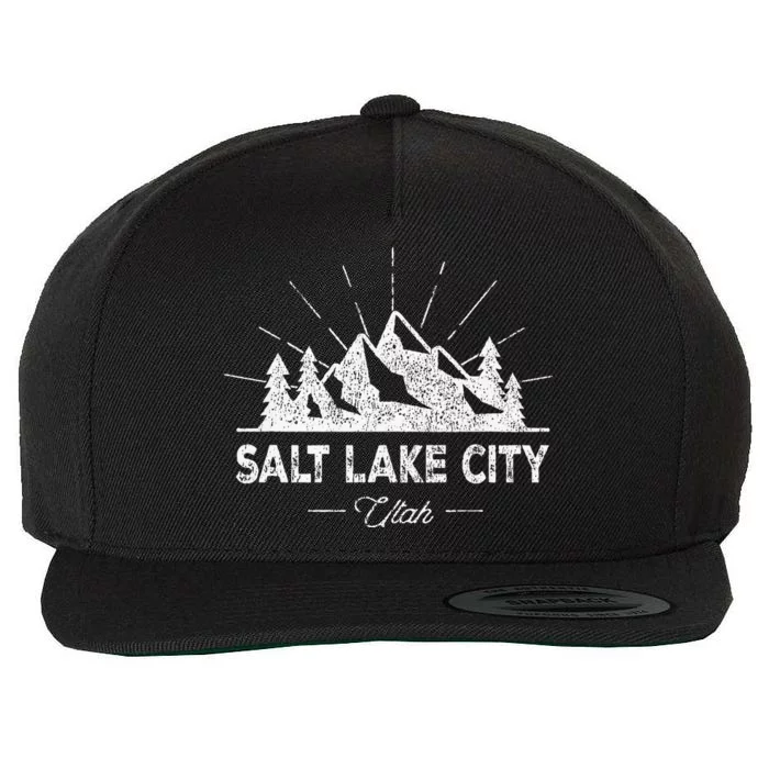 Salt Lake City Utah Vintage Slc Ut Hiking Wool Snapback Cap