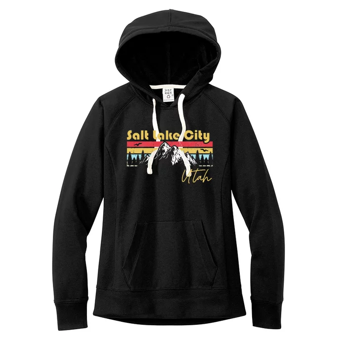 Salt Lake City Utah Roots Hometown Vintage Home State Pride Women's Fleece Hoodie