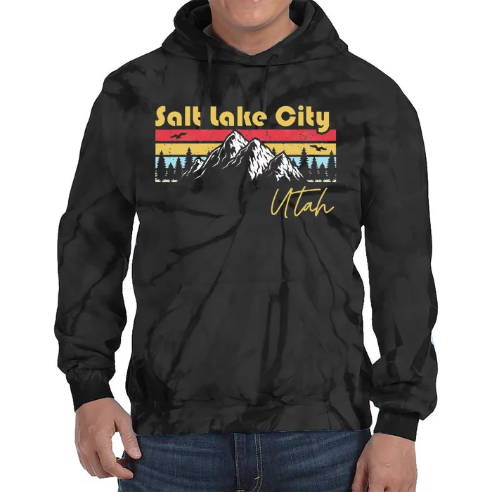 Salt Lake City Utah Roots Hometown Vintage Home State Pride Tie Dye Hoodie