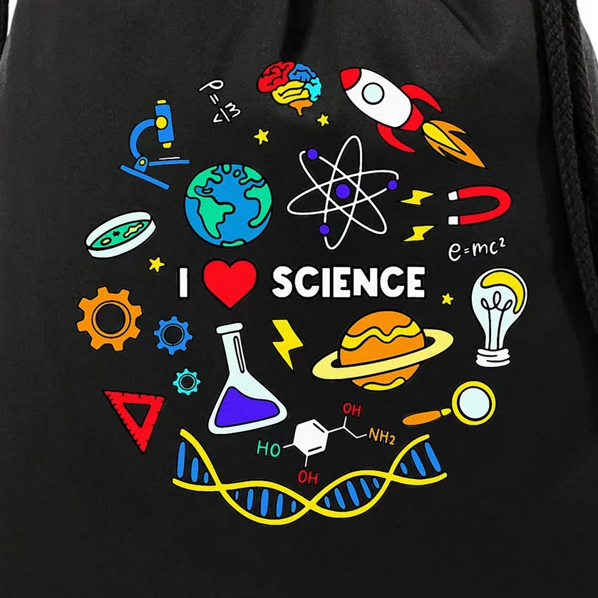 Science Lover Chemistry Biology Physics Love Science Drawstring Bag