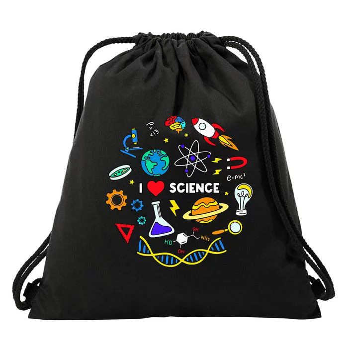 Science Lover Chemistry Biology Physics Love Science Drawstring Bag