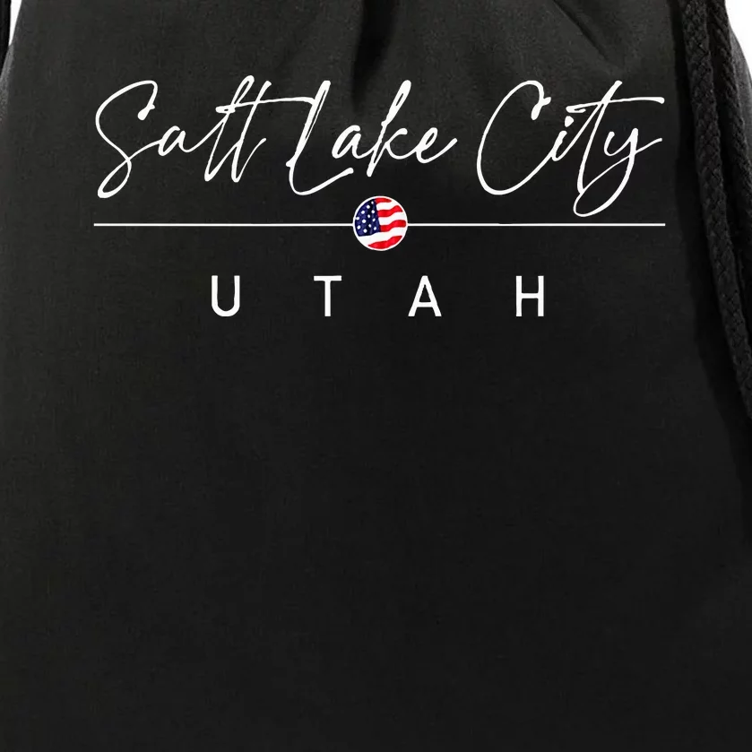 Salt Lake City Utah Drawstring Bag