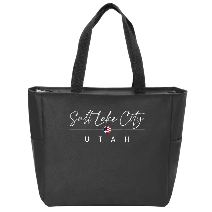 Salt Lake City Utah Zip Tote Bag