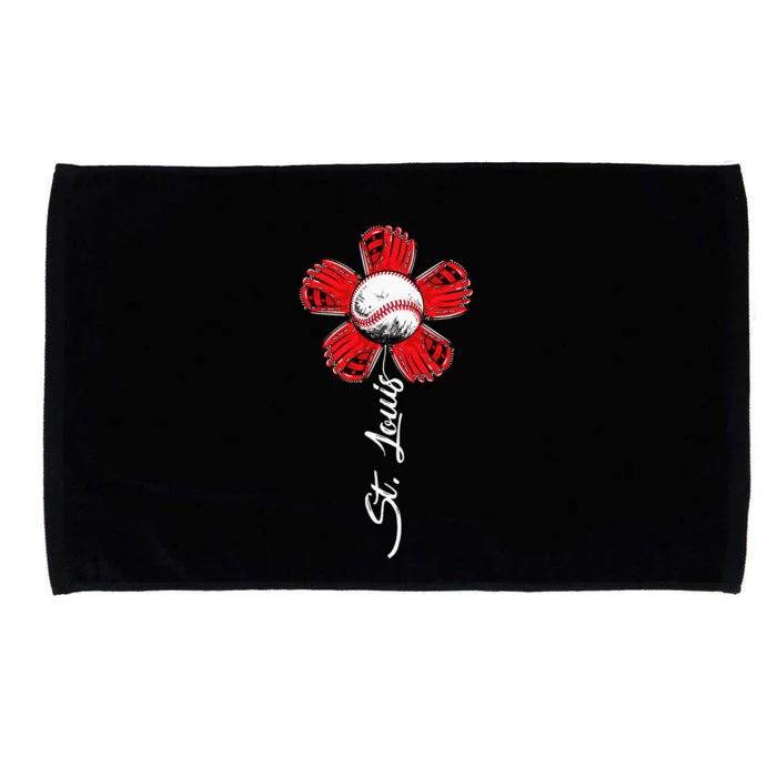 St. Louis Colorful Baseball Flower Souvenir I Love St. Louis Microfiber Hand Towel