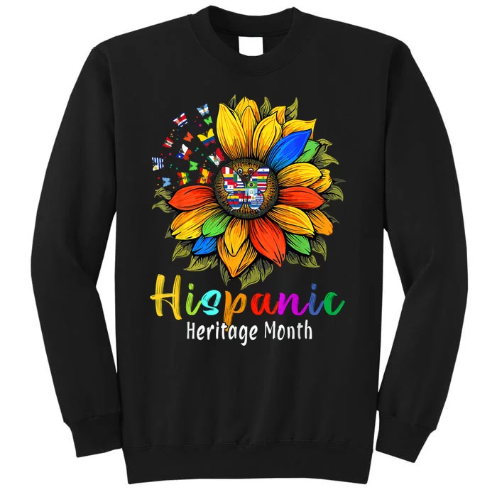 Sunflower Latin Countries Flags Hispanic Heritage Month Sweatshirt