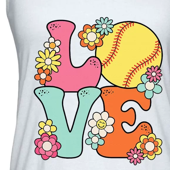 Softball Love Cute Softball Lover Ladies Essential Flowy Tank