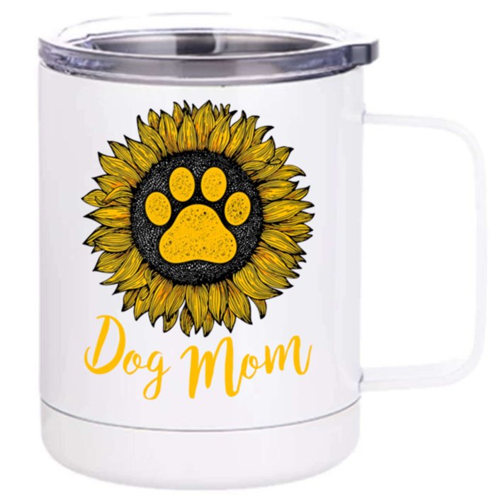 Sunflower Love Dog Mom Mother's Day Gift Front & Back 12oz Stainless Steel Tumbler Cup