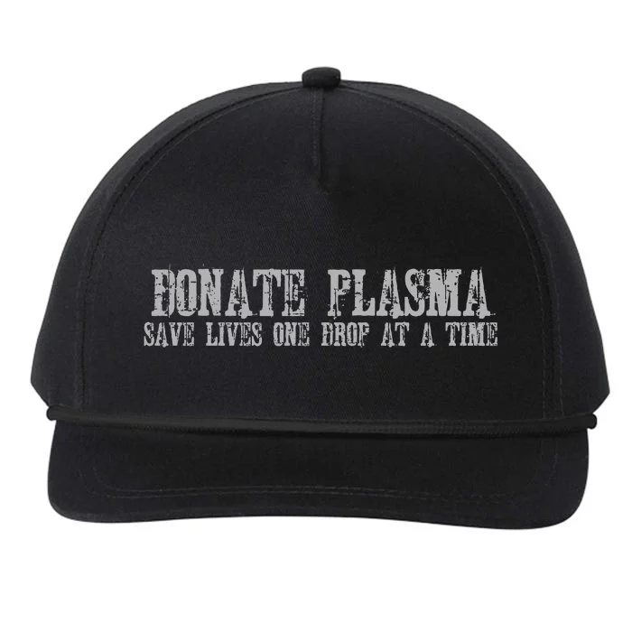 Save Lives Donate Plasma Snapback Five-Panel Rope Hat