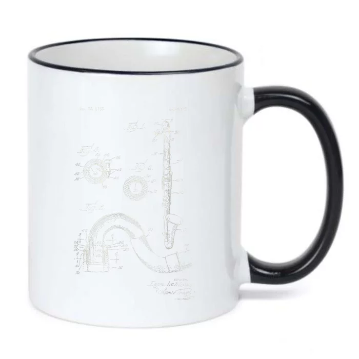 Saxophone Love Draw Of Details Music Lover Black Color Changing Mug