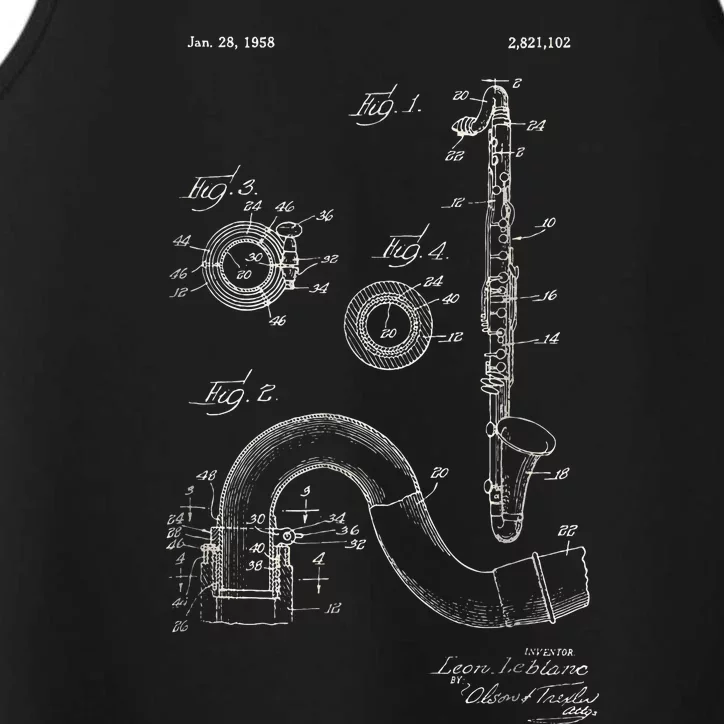 Saxophone Love Draw Of Details Music Lover Performance Tank