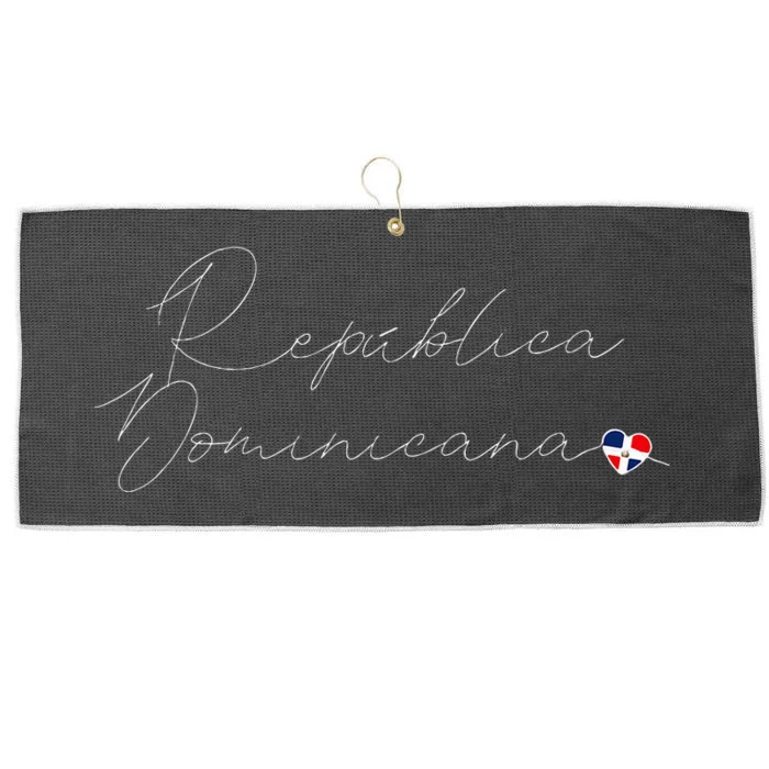 Simple Love Dominican Flag Heart On RepúBlica Dominicana Large Microfiber Waffle Golf Towel