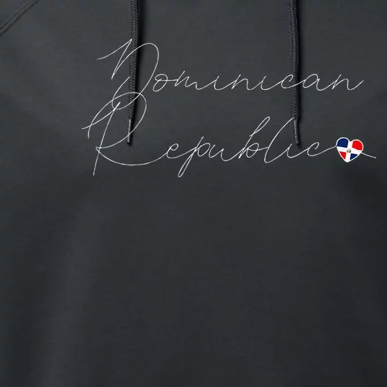 Simple Love Dominican Flag Heart On Dominican Republic Performance Fleece Hoodie