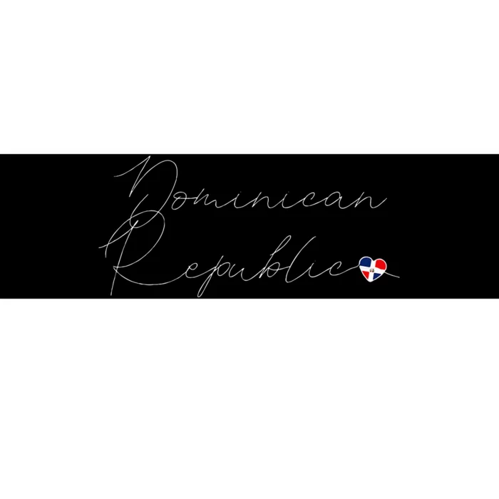 Simple Love Dominican Flag Heart On Dominican Republic Bumper Sticker