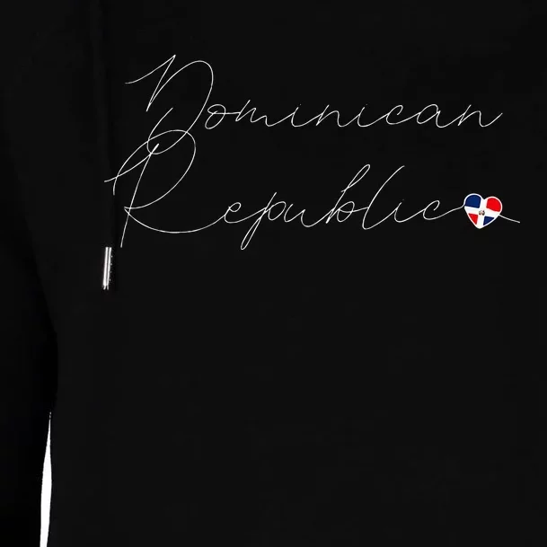 Simple Love Dominican Flag Heart On Dominican Republic Womens Funnel Neck Pullover Hood