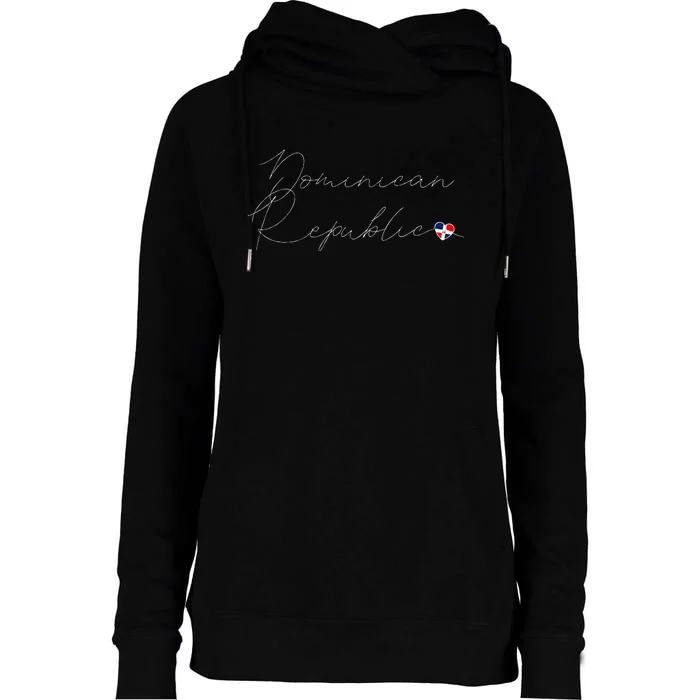 Simple Love Dominican Flag Heart On Dominican Republic Womens Funnel Neck Pullover Hood