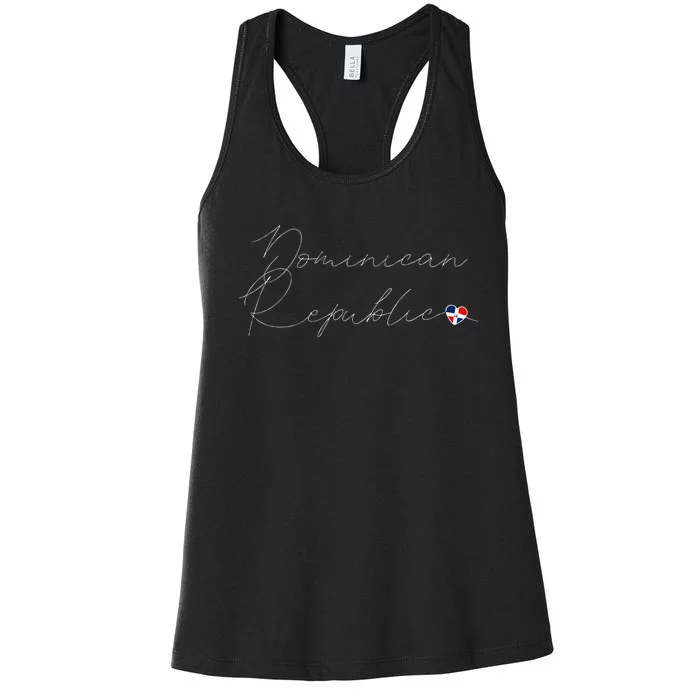 Simple Love Dominican Flag Heart On Dominican Republic Women's Racerback Tank