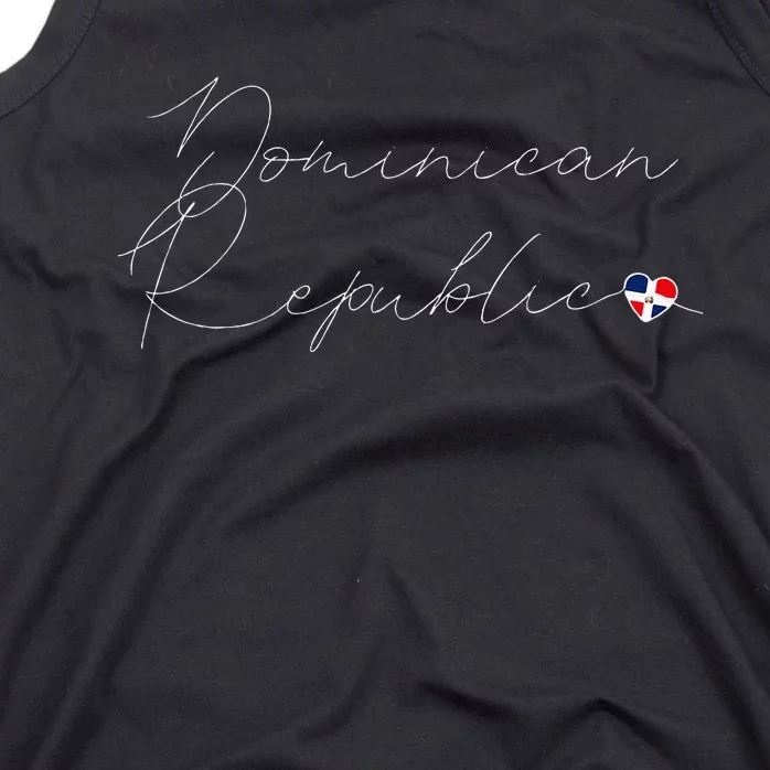 Simple Love Dominican Flag Heart On Dominican Republic Tank Top