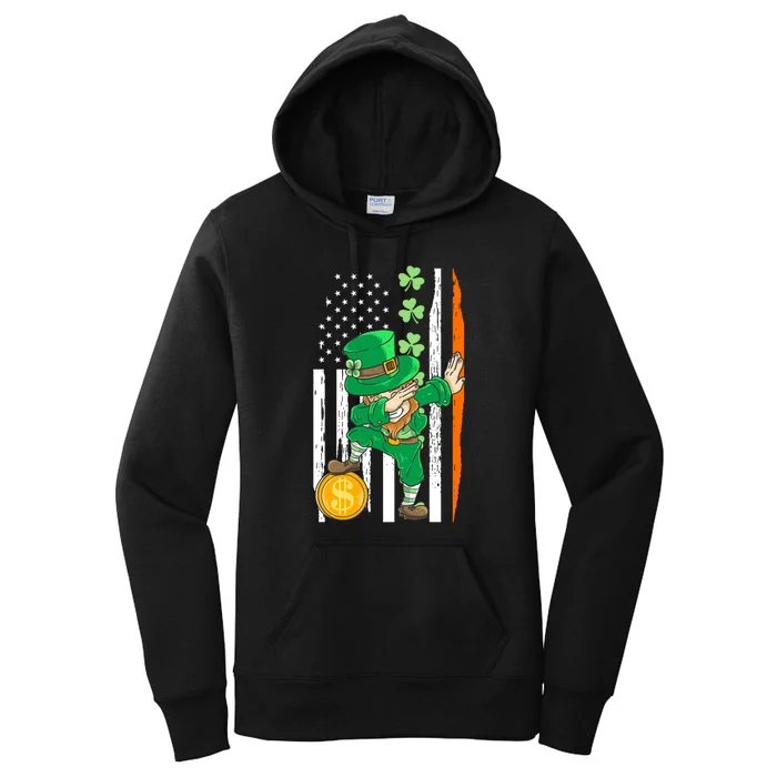 Shenanigan Leprechaun Dabbing Irish American Ireland Flag Women's Pullover Hoodie