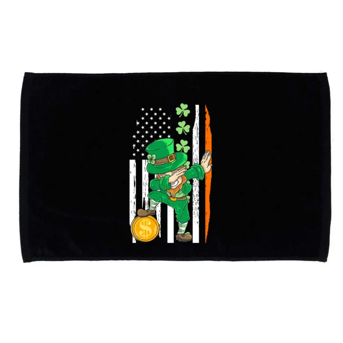 Shenanigan Leprechaun Dabbing Irish American Ireland Flag Microfiber Hand Towel