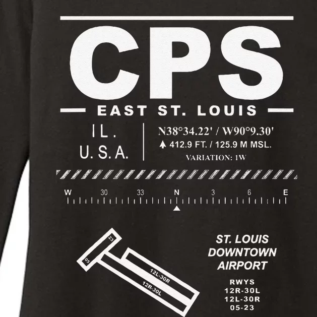 St. Louis Downtown Airport Cahokia Heights Illinois Cps Womens CVC Long Sleeve Shirt